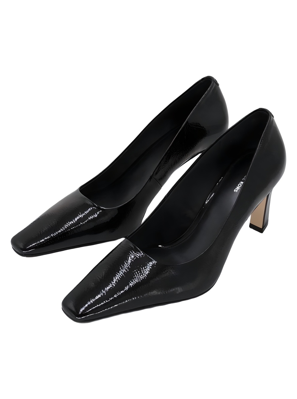 Michael Kors Darrah Pointed Toe Crinkled Patent Leather Pump Black Size 10M - Picture 2 of 6